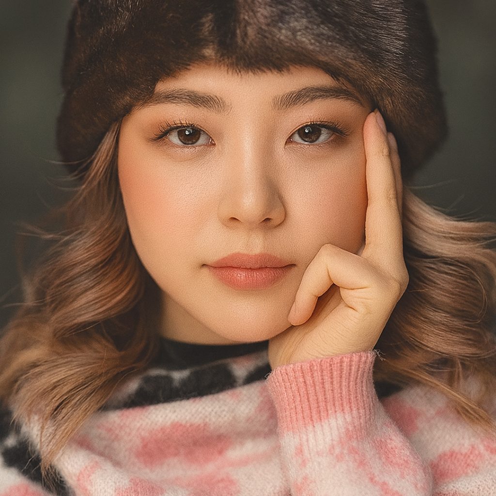 A woman with a lifted, V-shaped facial contour, showcasing the results of a minimally invasive threadlift procedure at Medinova.